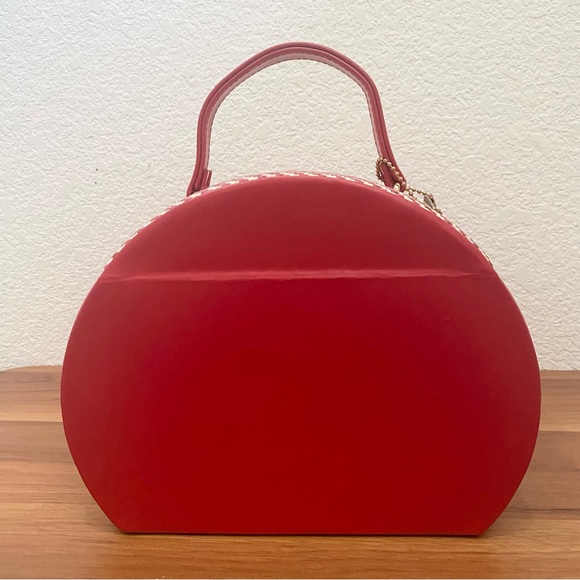 Vintage ALFRED Design Keepsake Red Genuine Leather Organizer Jewelry Case Bag - Picture 3 of 16